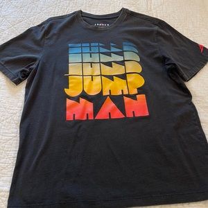 Men's vintage style “Jump Man”shirt. Jordan. The color is an off black vintage